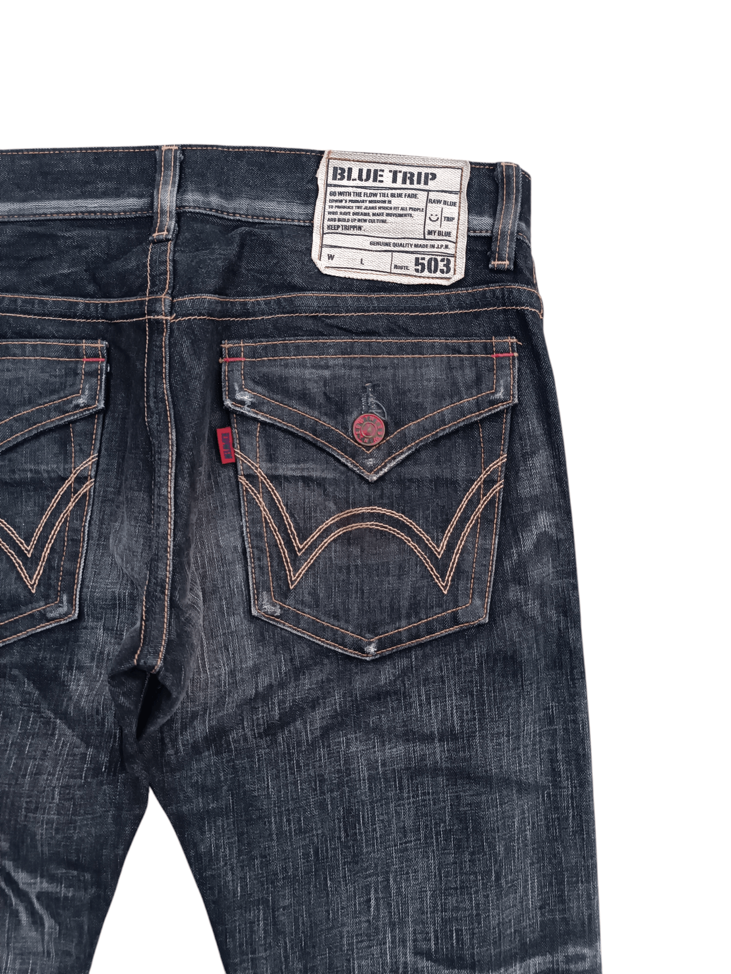 Edwin EDWIN 503 FLARE FADED & RUSTY PUNK STYLE WHISKERS DENIM Size US 34 / EU 50 - 11 Thumbnail