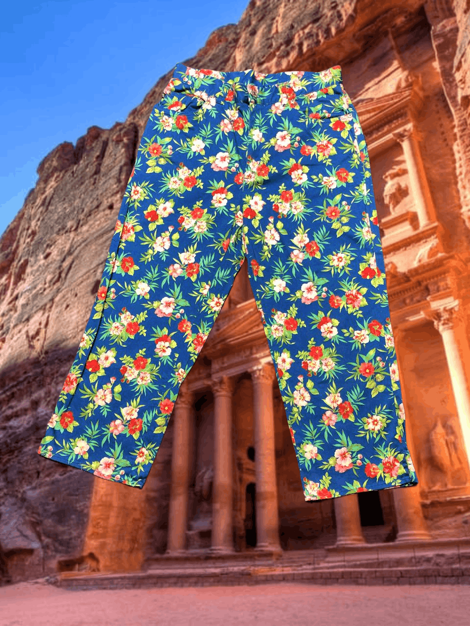Lauren Ralph Lauren streetwear blue pants print flowers Lauren Ralph Lauren Y2K Size 30" / US 8 / IT 44 - 1 Thumbnail
