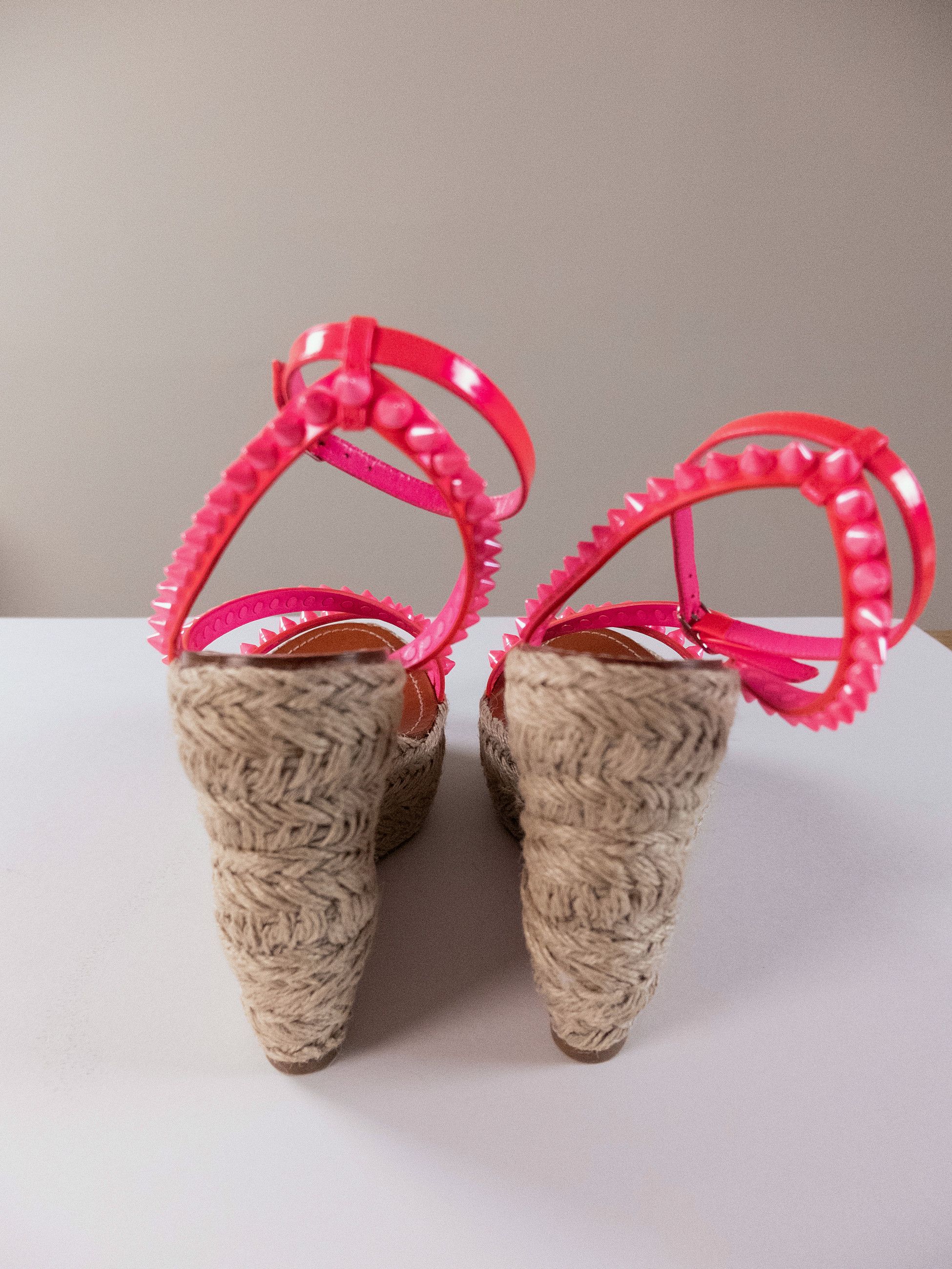 Christian Louboutin CHRISTIAN LOUBOUTIN Mafaldina Spikes pink espadrille sandals Size US 10 / IT 40 - 8 Thumbnail