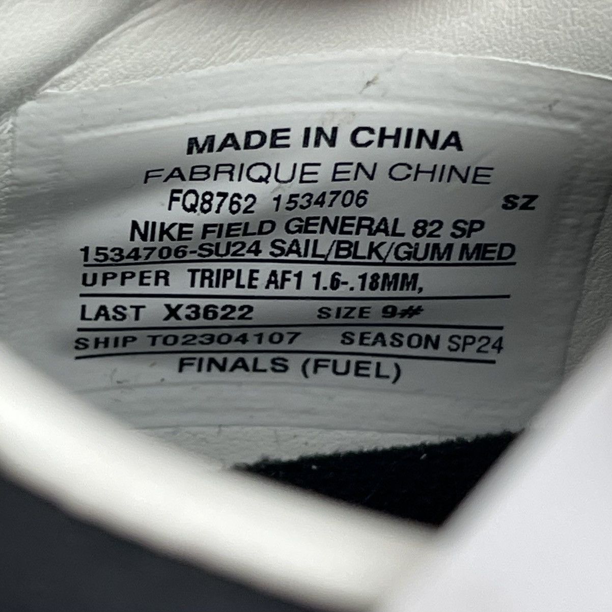 Nike NEW Promo Nike Field General ‘82 SP Black Gum FQ8762 Sample Size US 9 / EU 42 - 8 Thumbnail