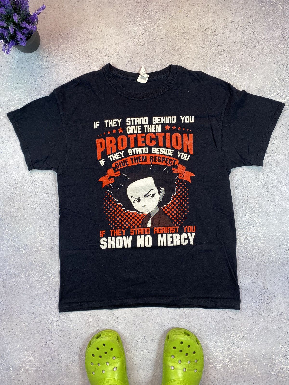 Anime Anima Huey Freeman Black Men’s T-shirt With Big Logo Size L Size US L / EU 52-54 / 3 - 3 Thumbnail