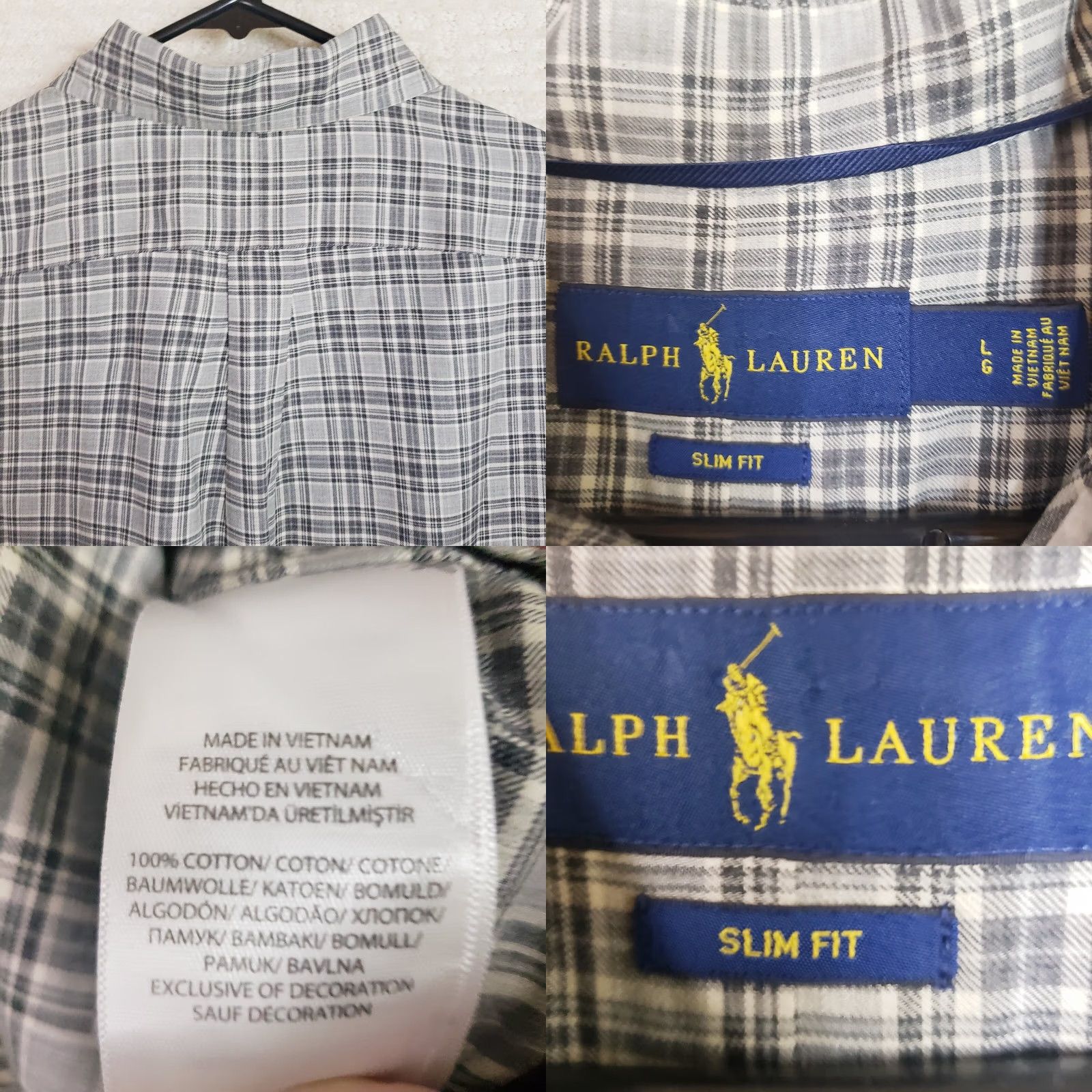 Ralph Lauren Ralph Lauren Shirt Mens Large Gray Plaid Button-Down Slim Fit Casual Pony Logo Size US L / EU 52-54 / 3 - 8 Thumbnail