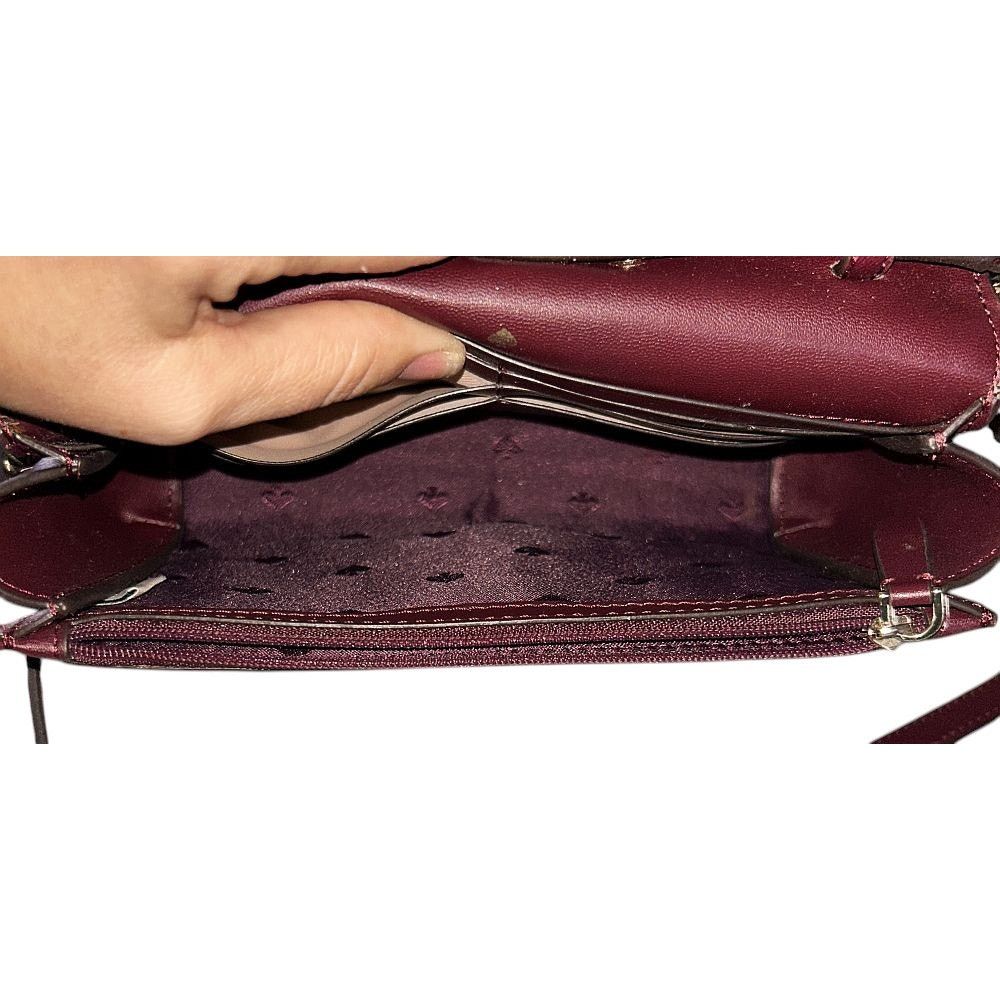 Kate Spade Kate Spade Cameron Small Flap Leather Burgundy Crossbody Bag Size ONE SIZE - 7 Thumbnail