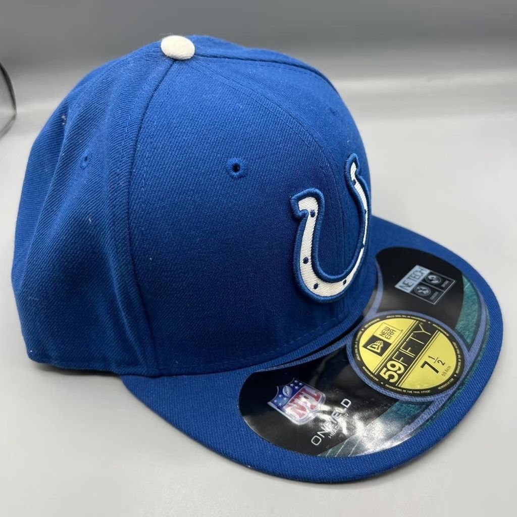New Era Indianapolis Colts Hat Men 7 1/2 59Fifty New Era NFL Fitted Size ONE SIZE - 3 Thumbnail
