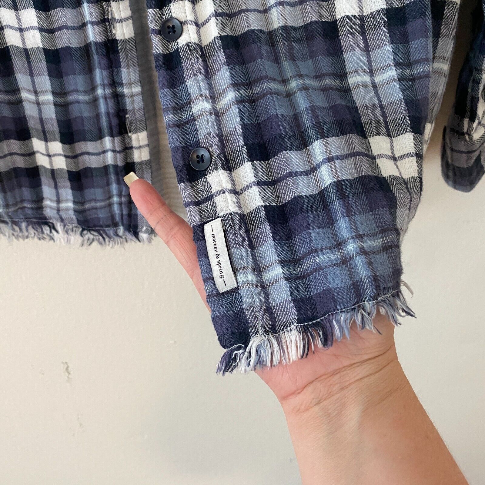 Other The Blue Shirt Shop Blue Plaid Button Down Long Sleeve Shirt Size XS / US 0-2 / IT 36-38 - 6 Thumbnail