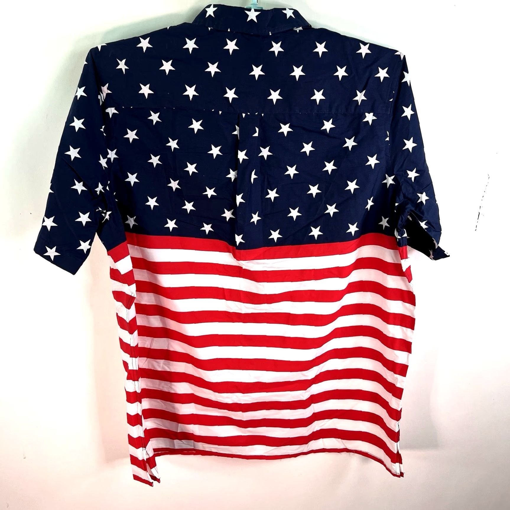 Vintage VINTAGE KINGSIZE Men's USA Flag Shirt Long Sleeve Button-Up 2XLT Patriotic Blue Size US XXL / EU 58 / 5 - 7 Thumbnail