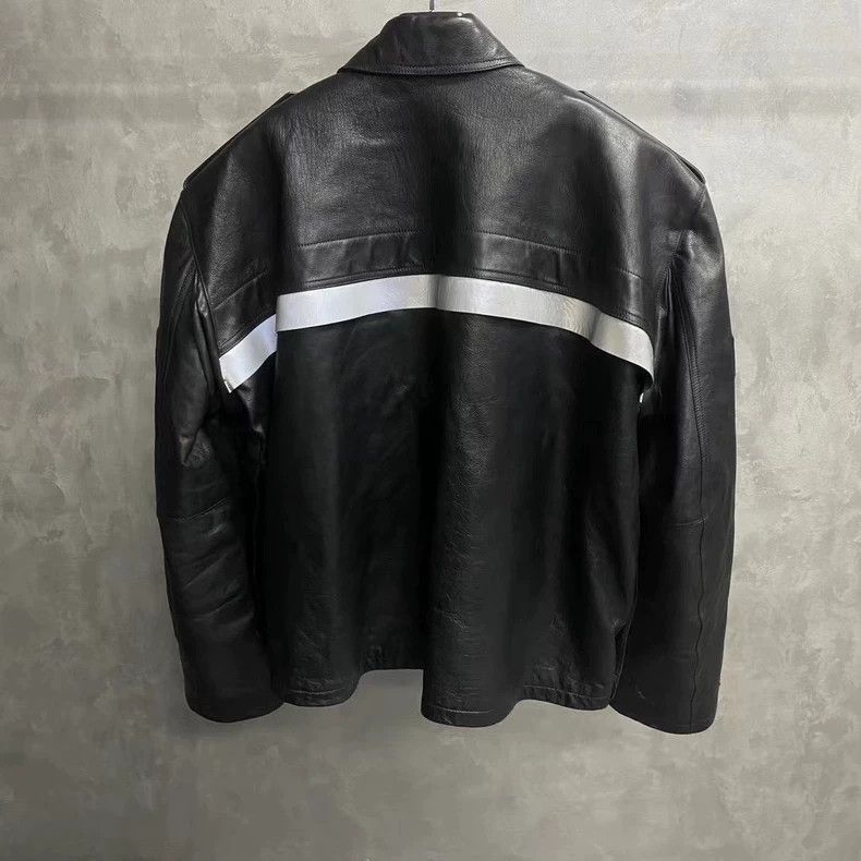 Balenciaga Balenciaga Black 3m Reflective Striped Leather Jacket Size US L / EU 52-54 / 3 - 2 Thumbnail