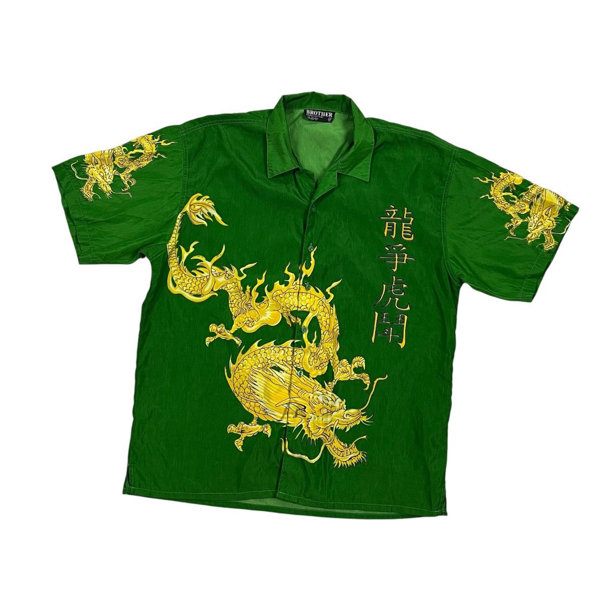 Other Vintage Brother Dragon Graphic Shirt Green Y2K Short Sleeve Size US XL / EU 56 / 4 - 1 Thumbnail