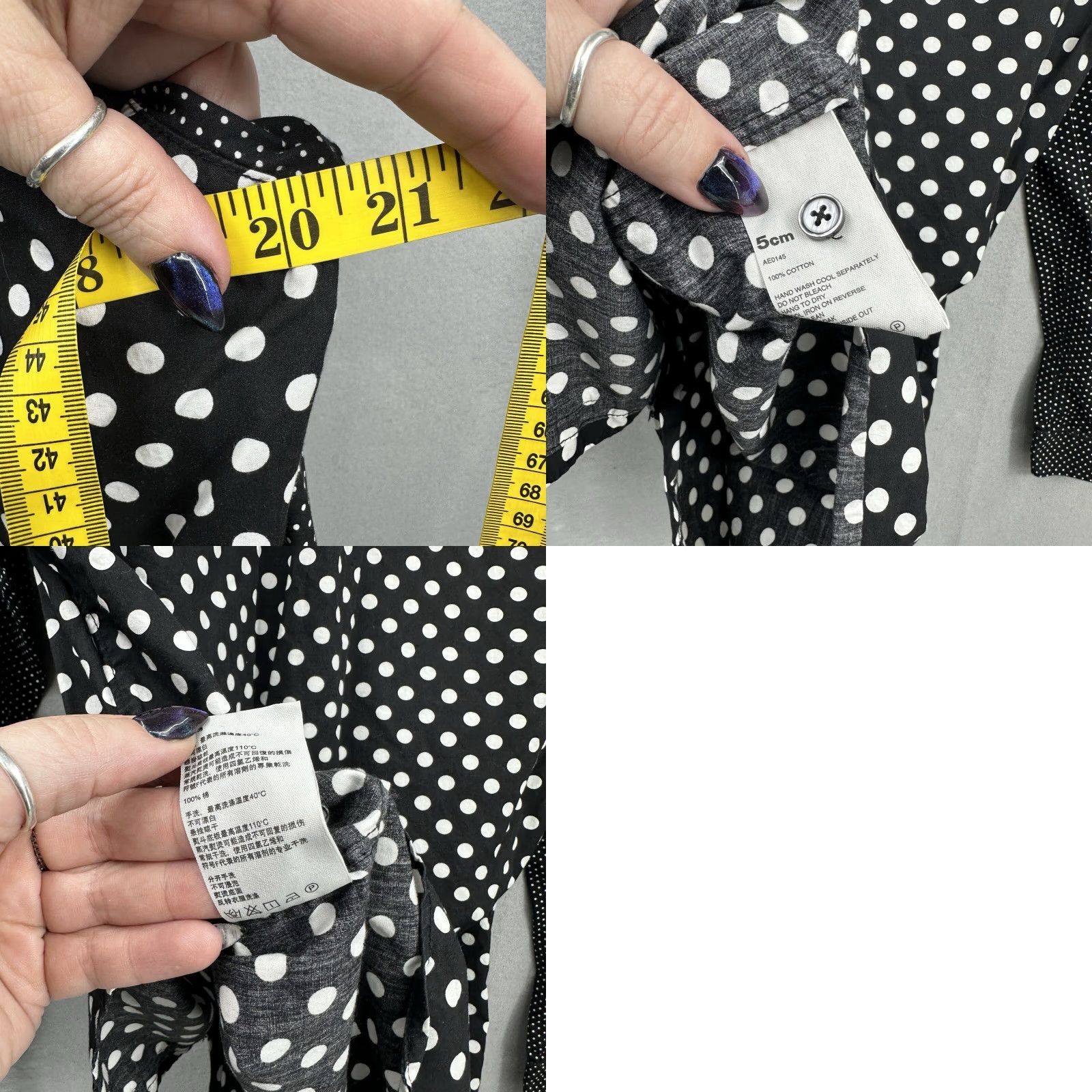 Vintage Five Centimetres Shirt Mens Large Polka Dot Zip Front Shirt Collared Size US L / EU 52-54 / 3 - 9 Thumbnail