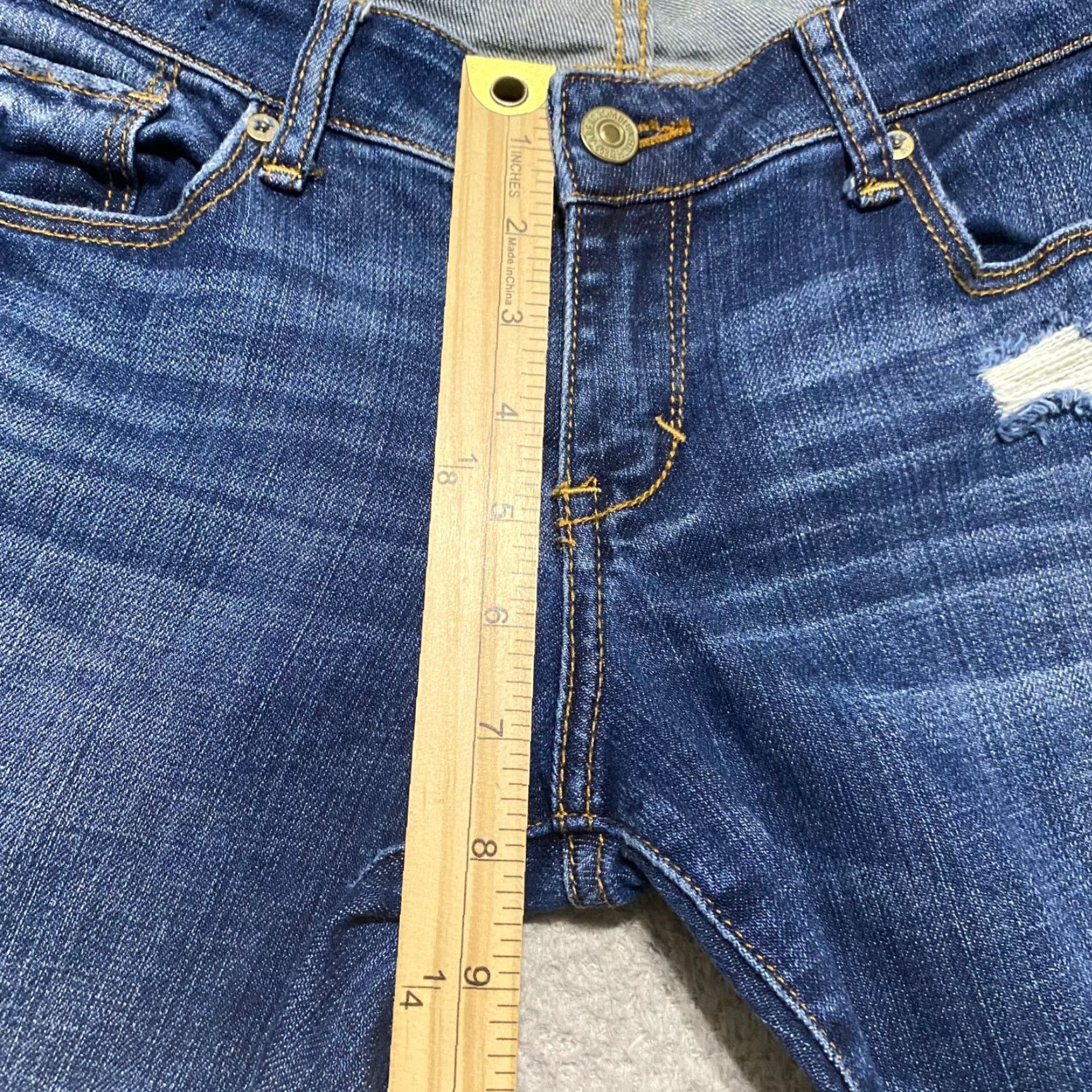 Abercrombie & Fitch Abercrombie & Fitch Womens Jeans Blue Denim 29 in 4 Bootcut Distressed Stretch Regular Size 29" - 7 Thumbnail