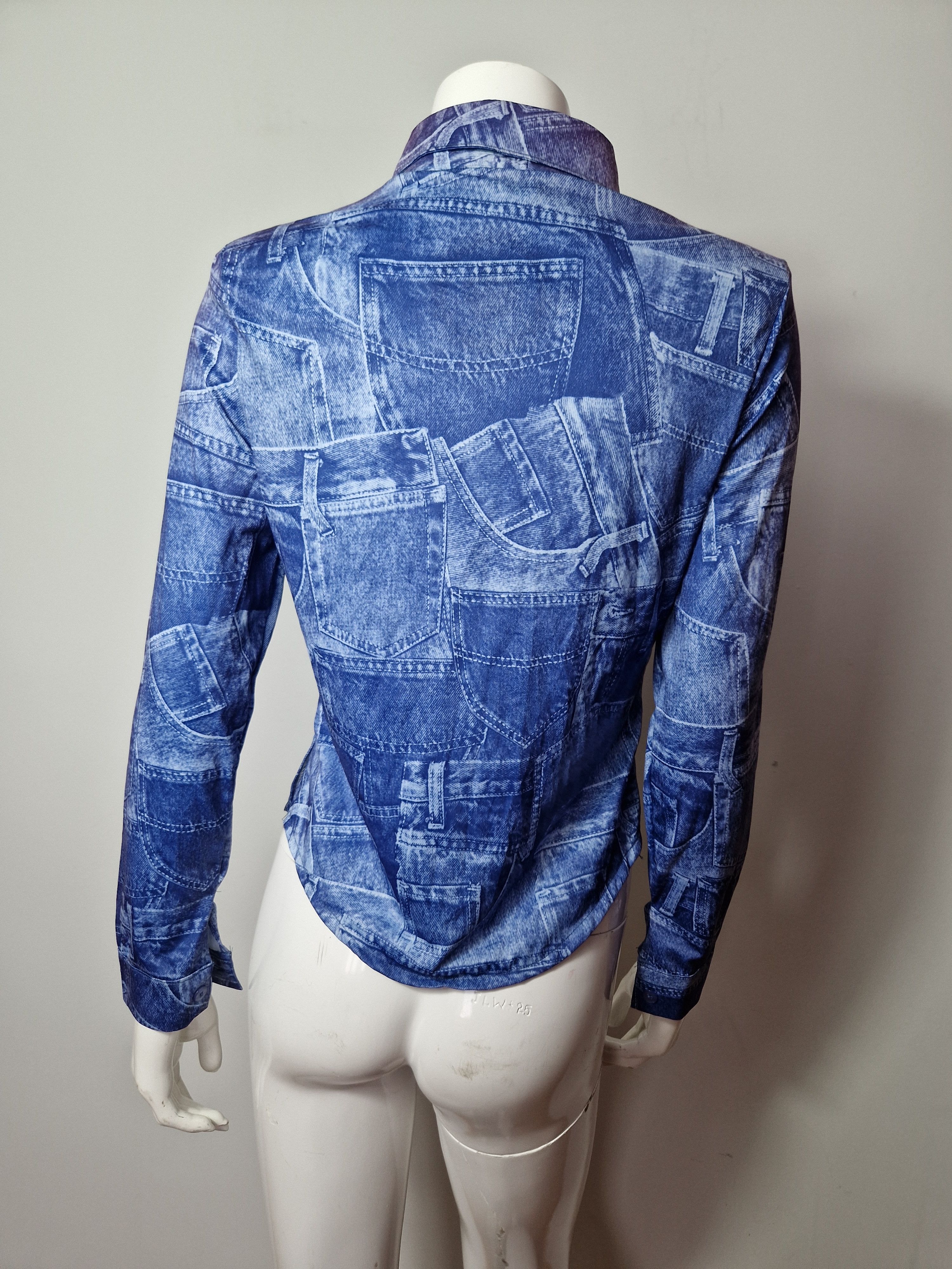 Versace Versace Jeans vintage 90s DSWT rare shirt denim print Size L / US 10 / IT 46 - 3 Thumbnail