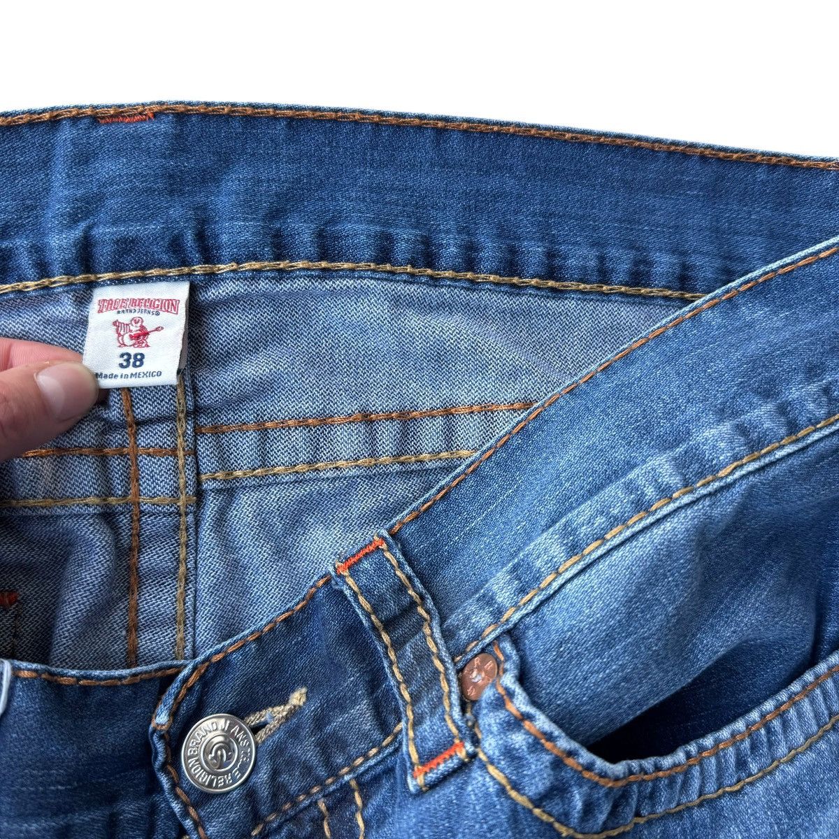 True Religion × Vintage TRUE RELIGION RICKY BIG T STRAIGHT JEANS DENIM VINTAGE Size US 38 / EU 54 - 7 Thumbnail