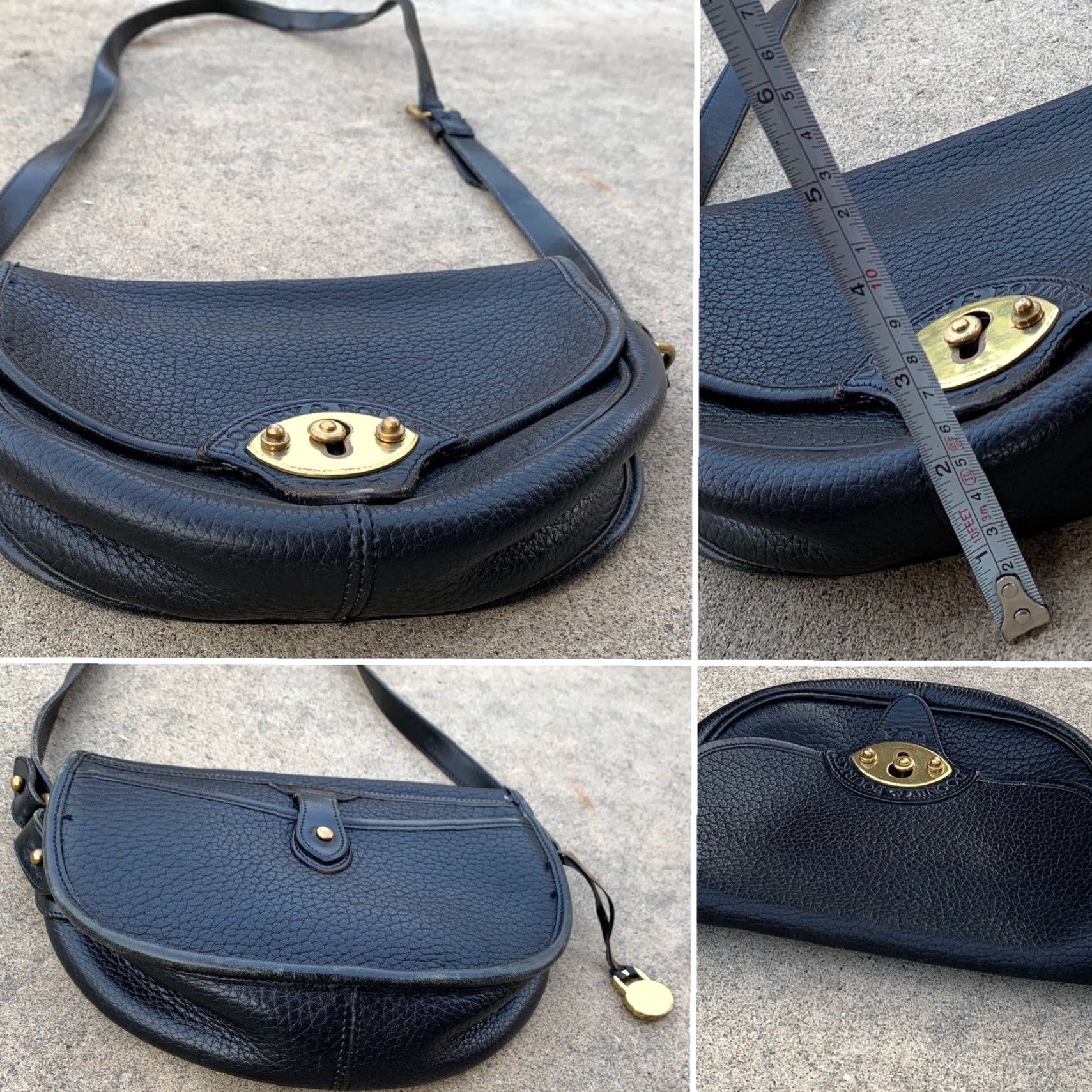 Dooney & Bourke VINTAGE Dooney & Bourke Black Leather Crossbody Bag USA Made Brass Lock Adult Women Size ONE SIZE - 5 Thumbnail
