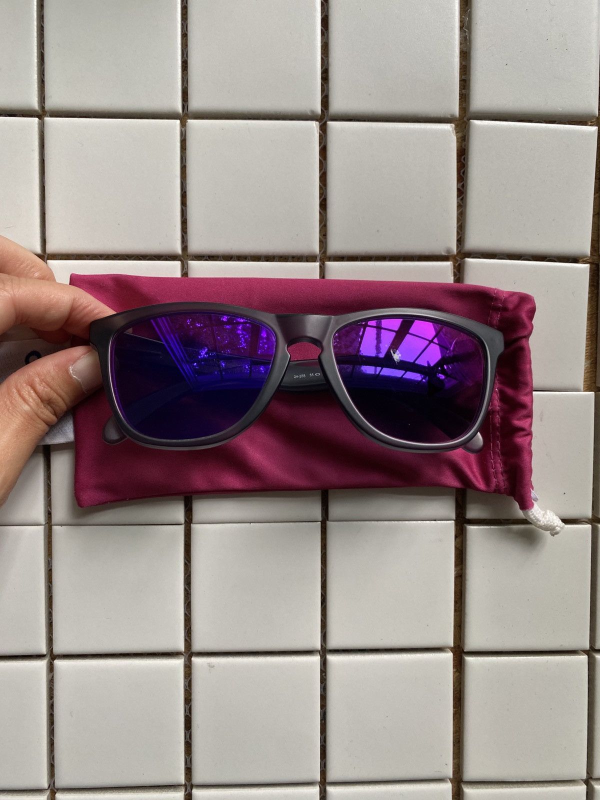 Oakley Oakley Frogskins Matte Violet Prizm Sunglasses Size ONE SIZE - 1 Thumbnail