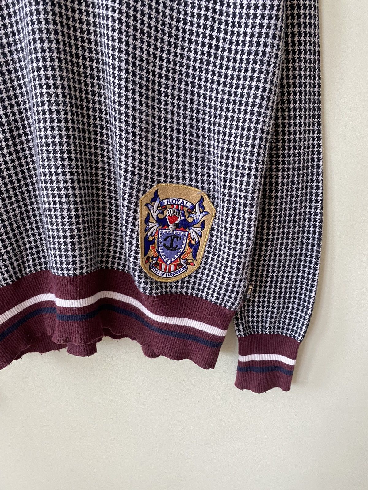 Just Cavalli Just Cavalli V-neck royal Cashmere college sweater Size US XXL / EU 58 / 5 - 2 Thumbnail