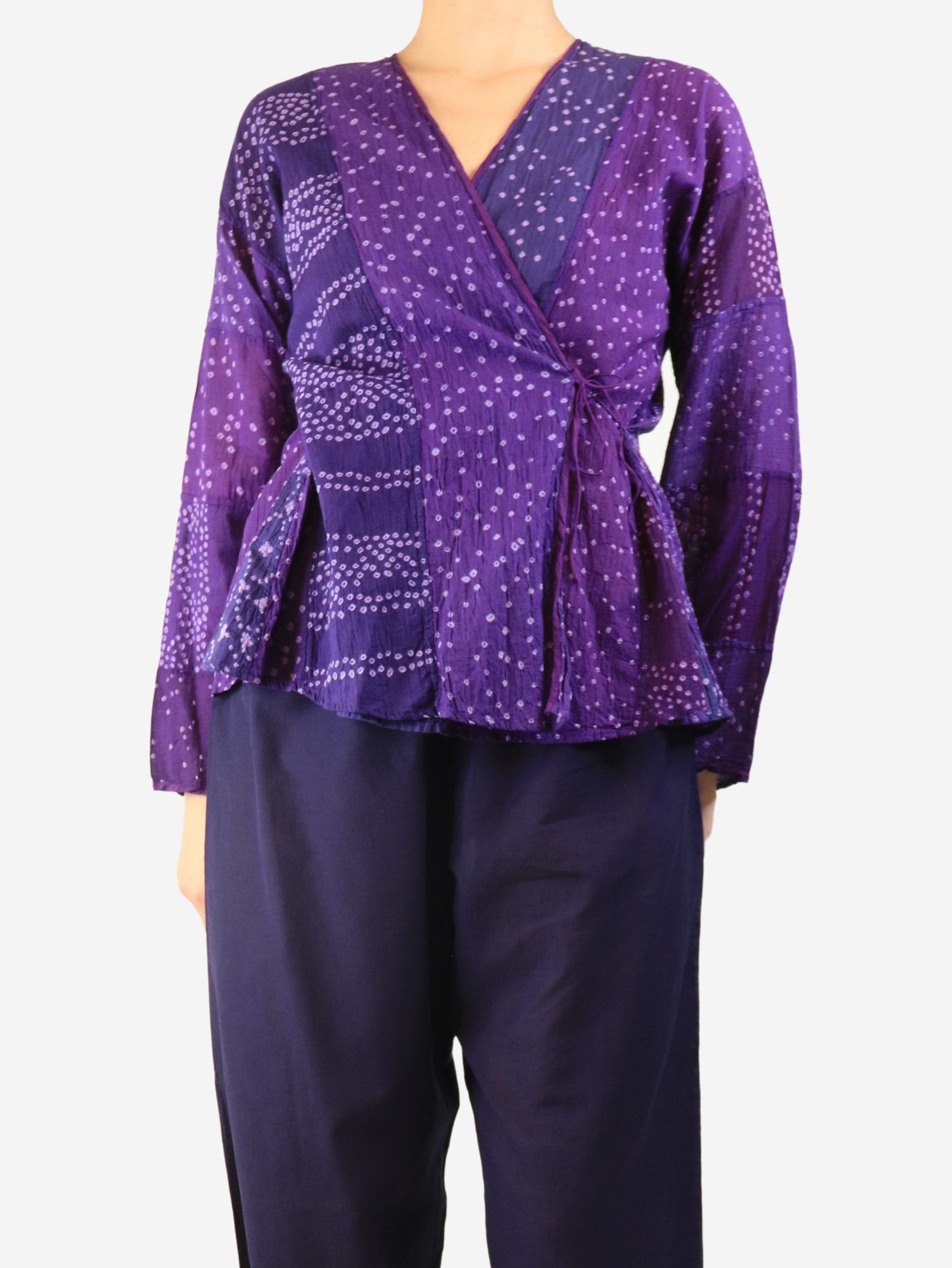 Other Purple patterned tie-front top - L Size L / US 10 / IT 46 - 1 Thumbnail