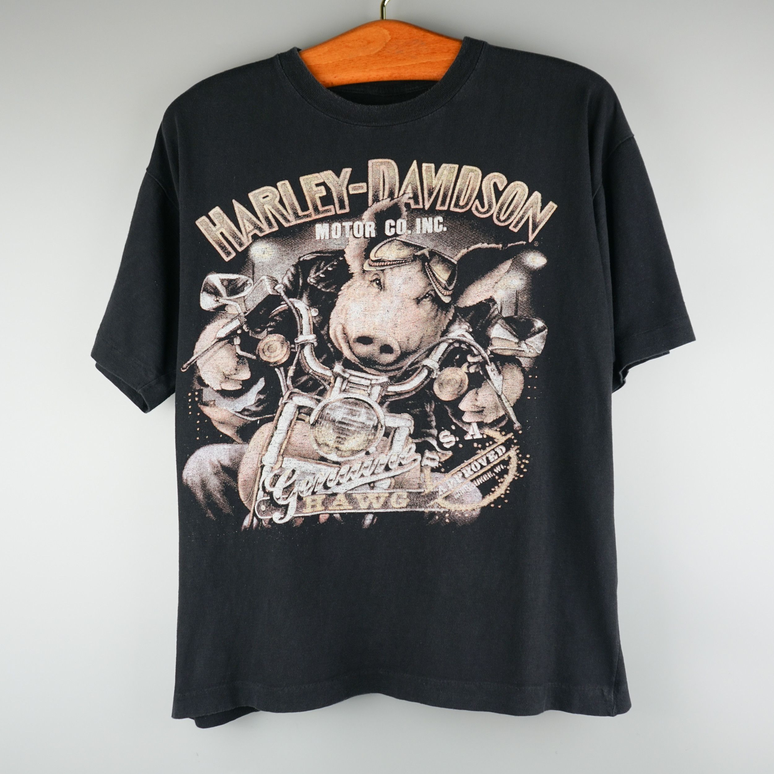 Harley Davidson × Vintage Vintage 1990s Harley-Davidson HAWG T-Shirt Size US M / EU 48-50 / 2 - 1 Thumbnail