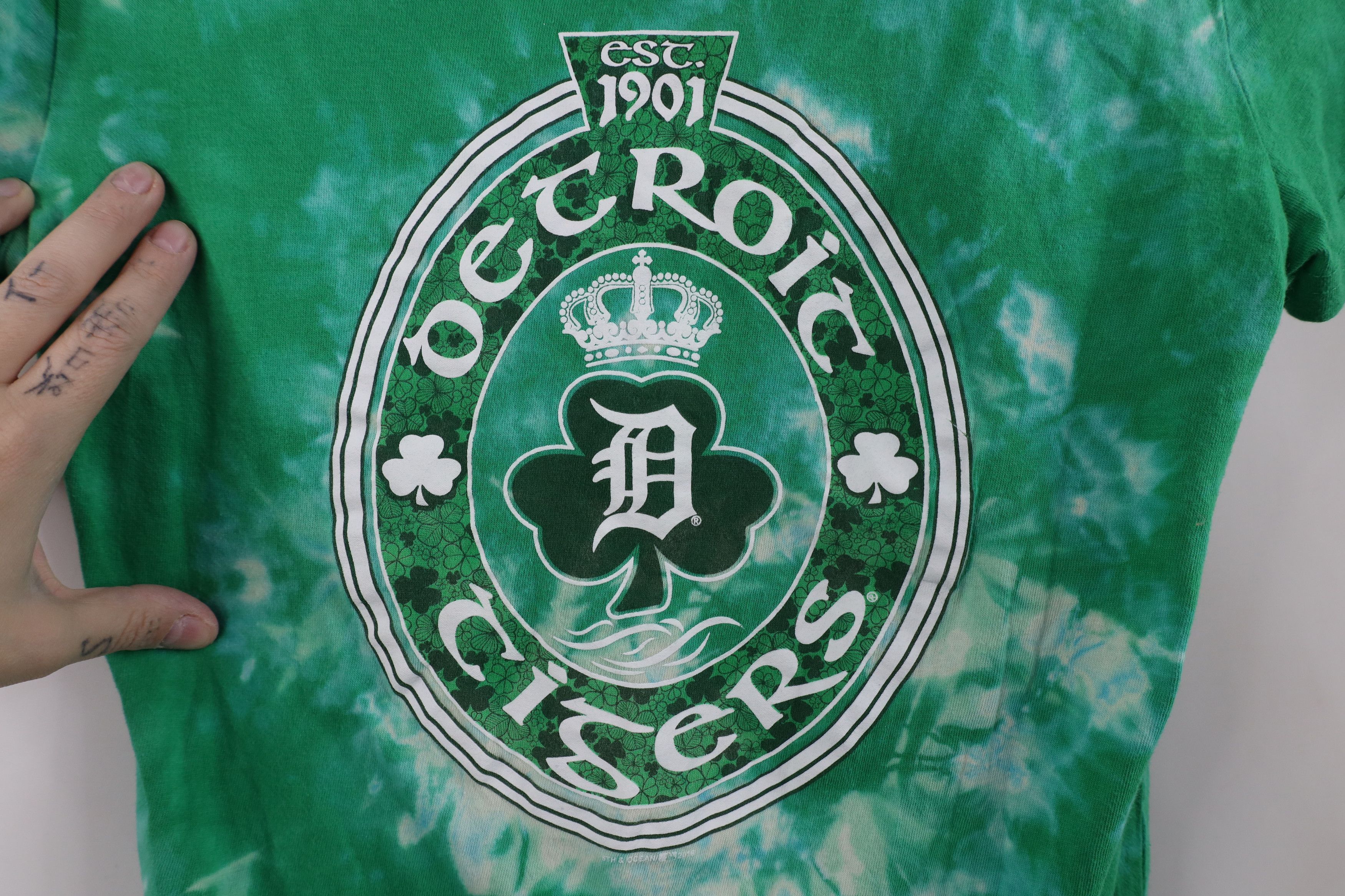 Vintage Vintage Y2K Detroit Tigers Baseball St Patricks Day T-Shirt Size M / US 6-8 / IT 42-44 - 4 Thumbnail