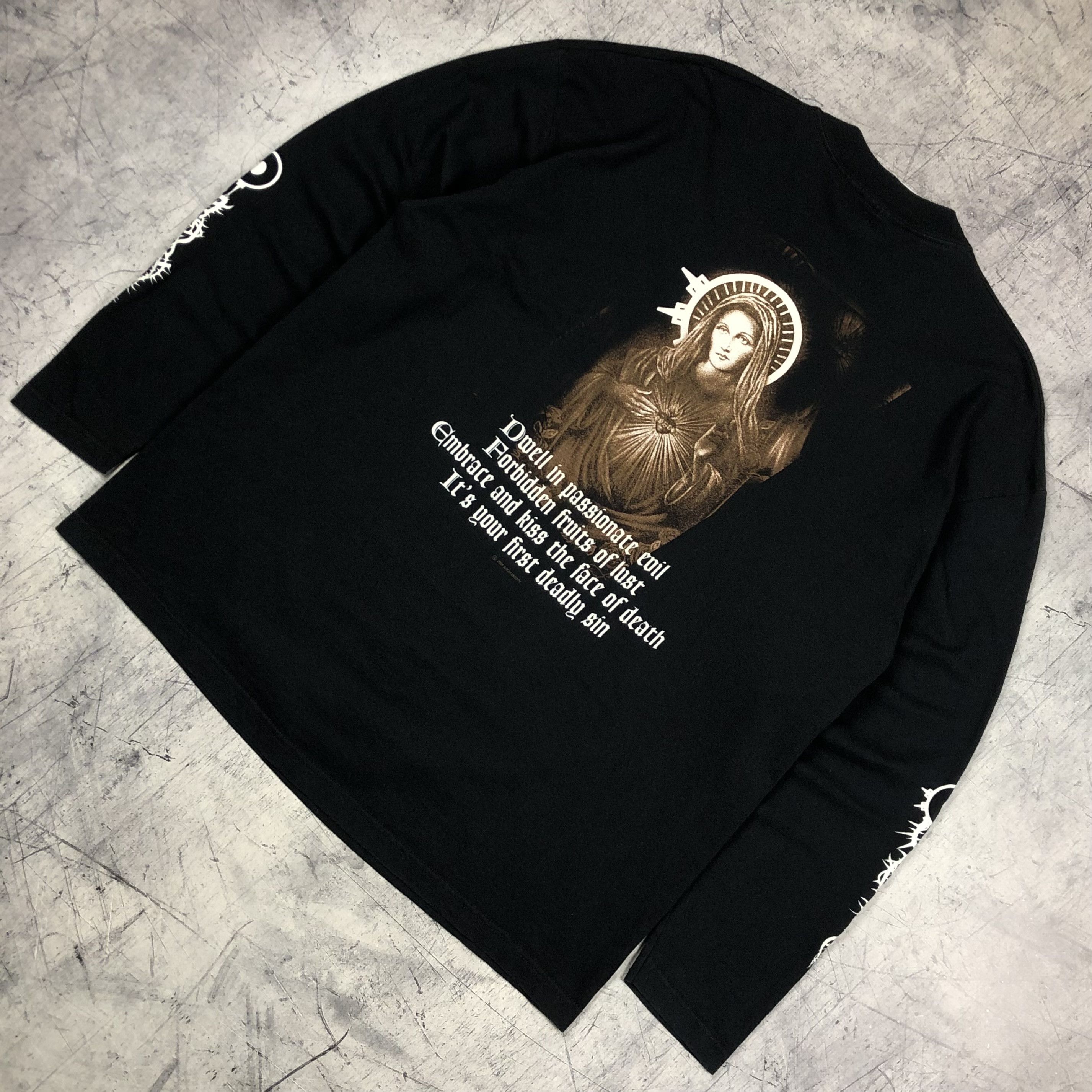 Band Tees 2001 Arch Enemy First Deadly Sin Vintage Longsleeve jesus Size US XL / EU 56 / 4 - 10 Thumbnail