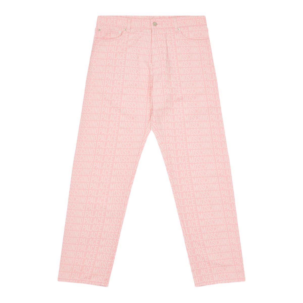image of Moschino Palace Monogram Denim Jeans Pink, Men's (Size 38)