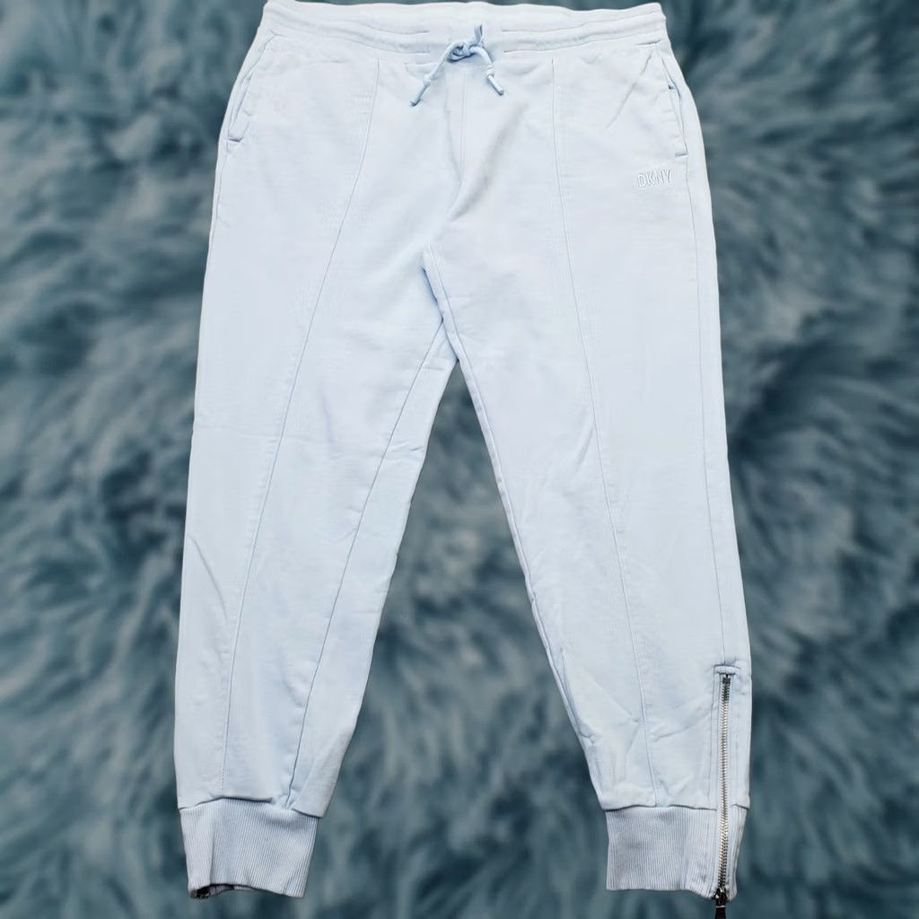 DKNY DKNY Sport Jogger Pants Womens L Blue Loose Fit Tapered Leg Drawstring Waist Knit Inseam 26.25" Casual Image-Driven Shipping Mens Size 36" / US 14 / IT 50 - 1 Thumbnail