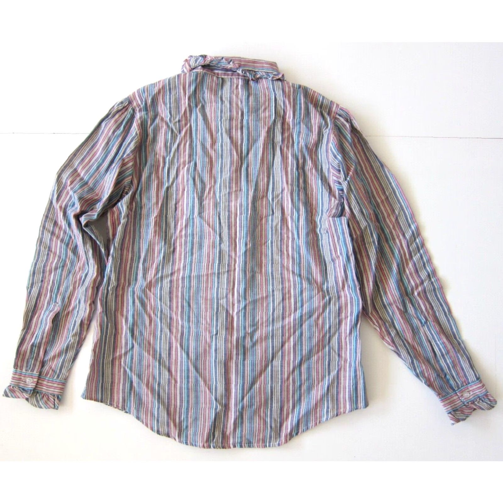 Vintage VINTAGE High Meadows Blouse Shirt Pink Stripe Long Sleeve Button M-L Womens Size M / US 6-8 / IT 42-44 - 2 Thumbnail