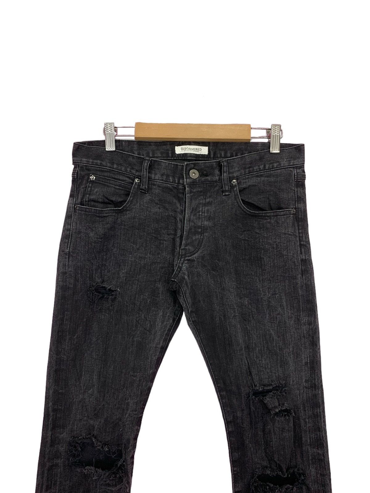 DISCOVERED × Japanese Brand Discovered Japanese Skinny Distressed Denim Pants (AD27) Size 29" - 6 Thumbnail