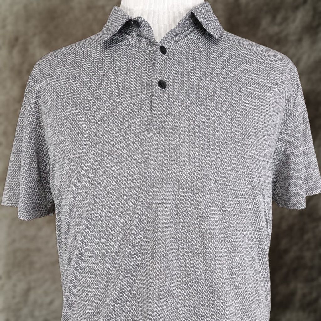 Apt. 9 APT.9 Polo Shirt Mens XL Gray Geometric Print Smart Temp Golf Performance Casual Size US XL / EU 56 / 4 - 1 Thumbnail