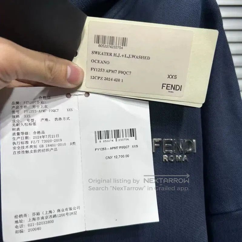 Fendi Fendi Cotton Hooded Sweatshirt in Dark Blue . Size US XXS / EU 40 - 3 Thumbnail