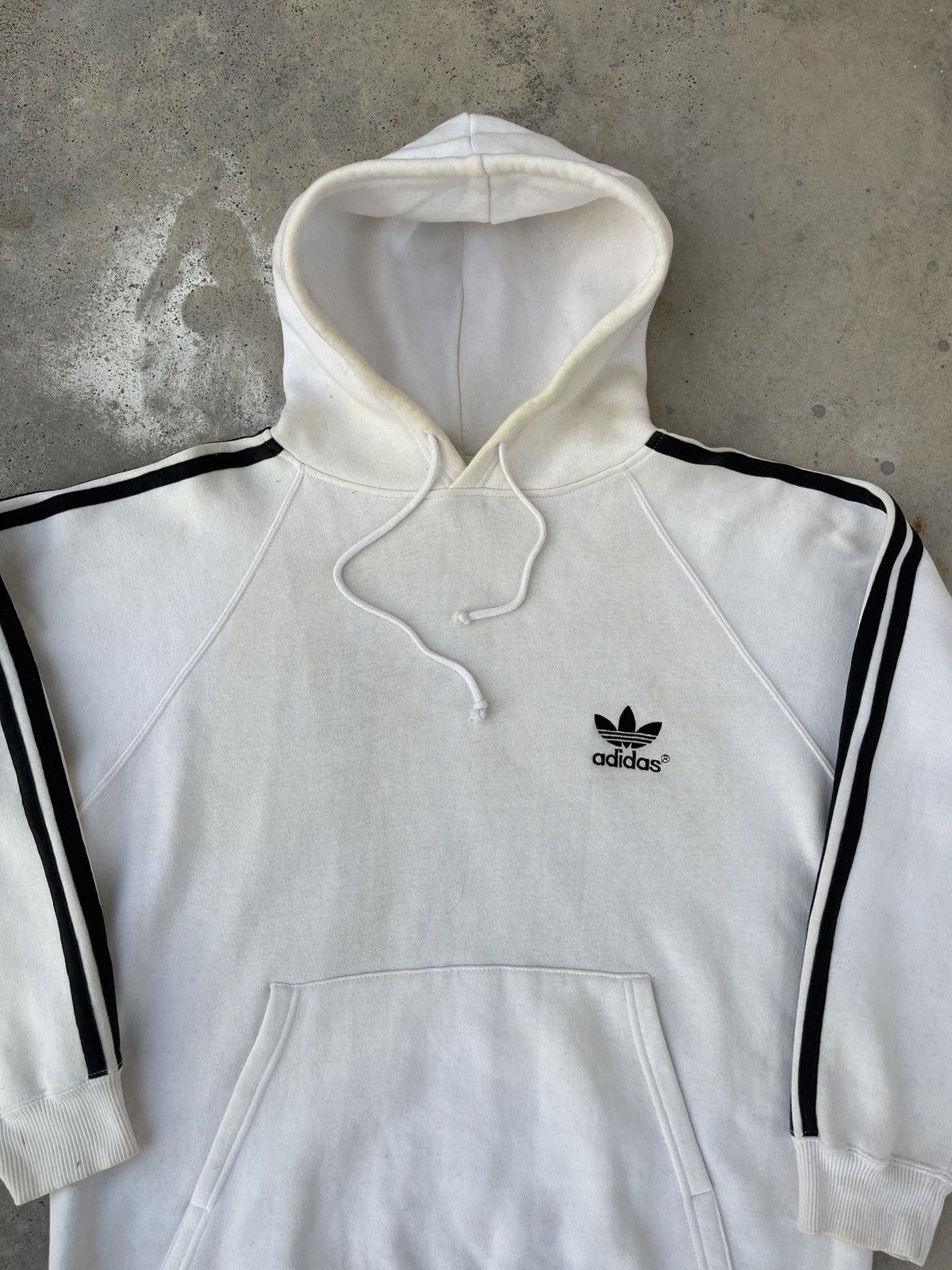 Adidas × Vintage Vintage Adidas Three Stripes Pull Over Hoodie Size US L / EU 52-54 / 3 - 2 Thumbnail