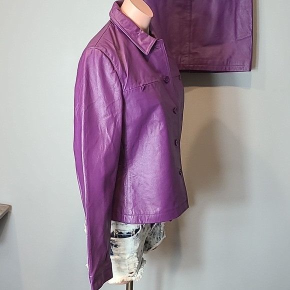 Vintage GENUINE LEATHER leather jacket and skirt set Womens 10 Punk Size L / US 10 / IT 46 - 4 Thumbnail