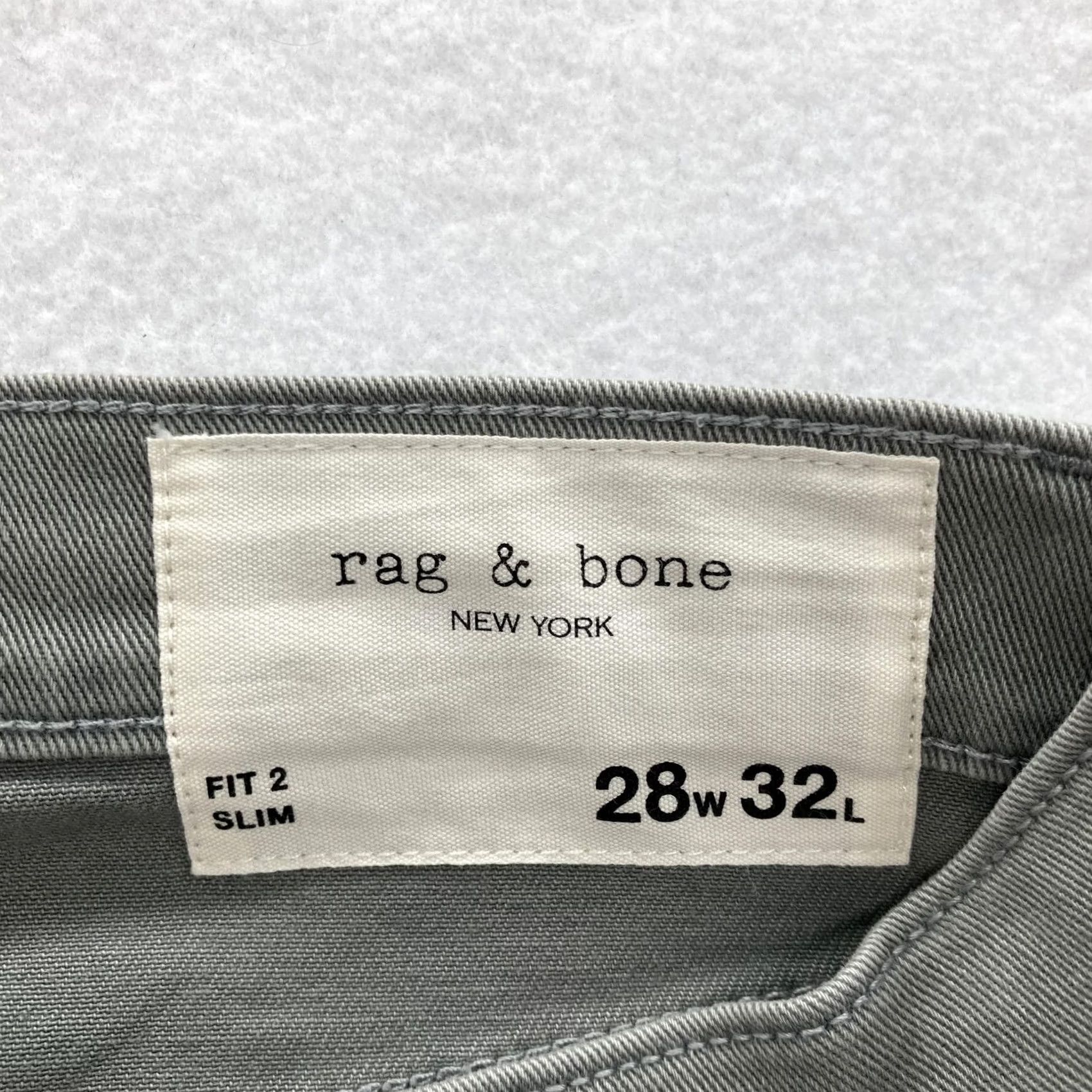 Rag & Bone rag & bone Jeans Mens 28x32 Slim Orca Grey Stretch Denim Skinny Preppy Leather Belt Pockets Zip Fly Size US 28 / EU 44 - 4 Thumbnail