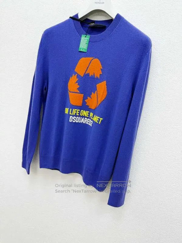 Dsquared2 DSQUARED2 Men's Blue Cashmere Long Sleeve Sweater . Size US XL / EU 56 / 4 - 2 Thumbnail