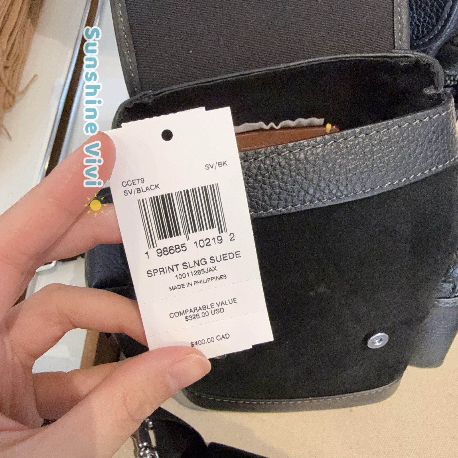 Coach NWT Coach Sprint Sling Pack Silver Black Suede leather CCE79 Size ONE SIZE - 6 Thumbnail