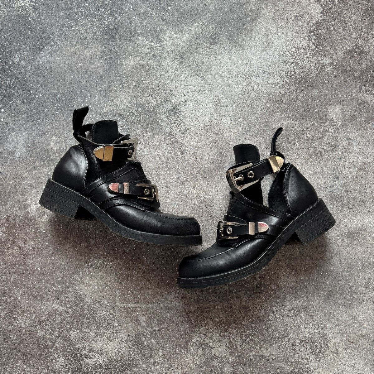 If Six Was Nine Avant Garde Vintage Ceinture Cutout Ankle Boots Size US 8 / IT 38 - 2 Thumbnail