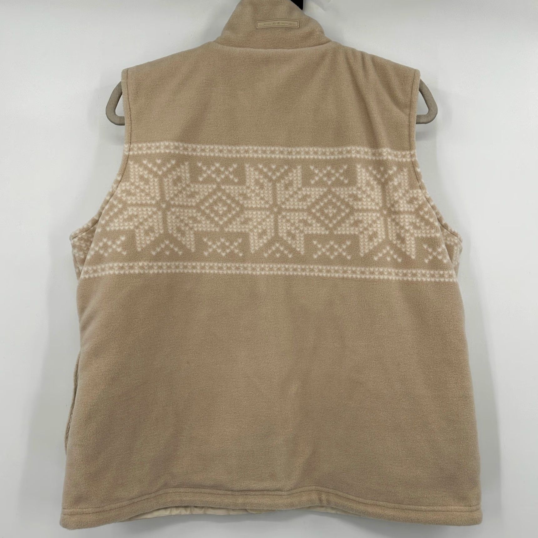 Ralph Lauren Lauren Ralph Lauren Vest Womens XL Beige Fleece Zip Up Fair Isle Snowflake Pockets Full Zip Size XL / US 12-14 / IT 48-50 - 5 Thumbnail