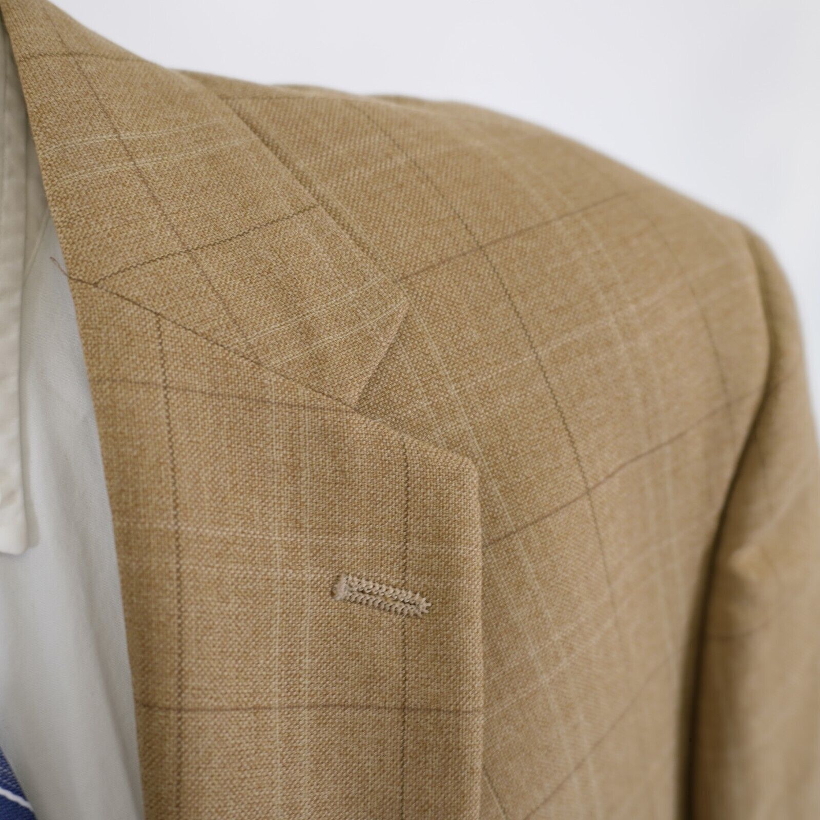 Hart Schaffner Marx Hart Schaffner Marx Tan Basketweave Windowpane Sport Coat / Size 44L - 2 Thumbnail