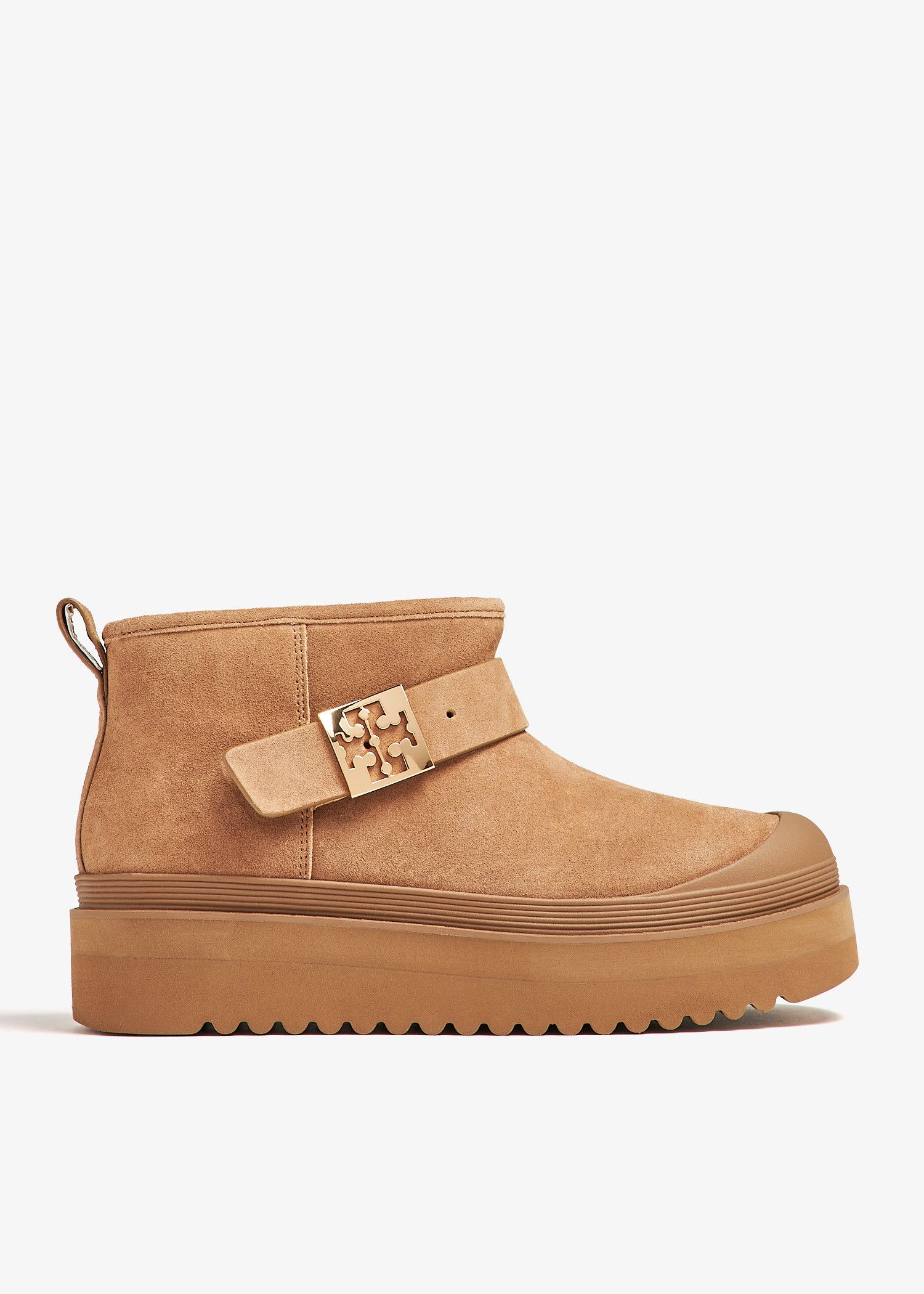 Tory Burch o1s22i1n1024 Leather Platform Ankle Boots in Brown Size US 8 / IT 38 - 1 Thumbnail