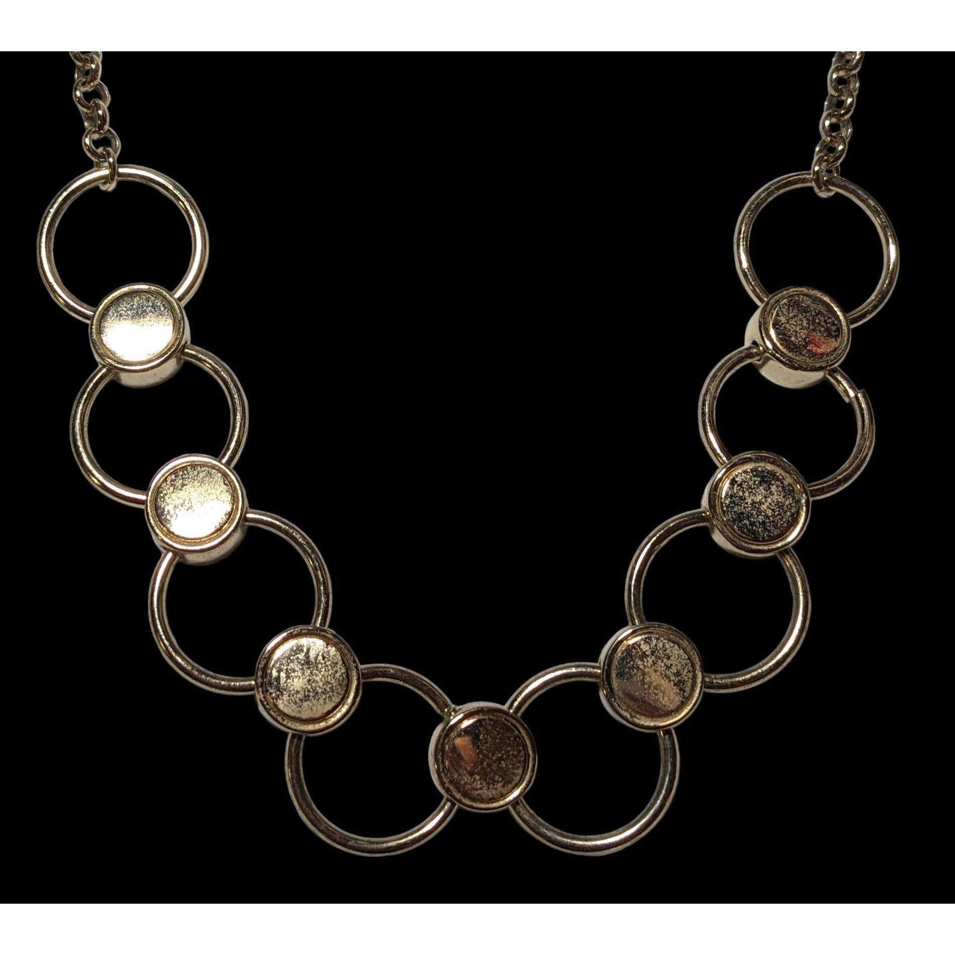 Other Unique Modern Interlinked Gold Ring Necklace Size ONE SIZE - 2 Thumbnail