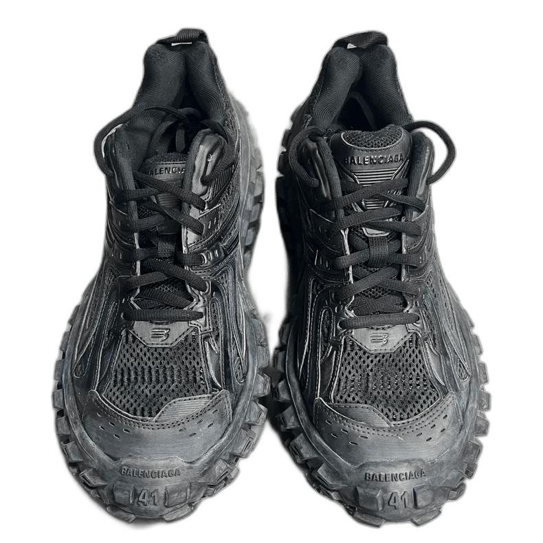 Balenciaga's black distressed fabric vintage tire shoes