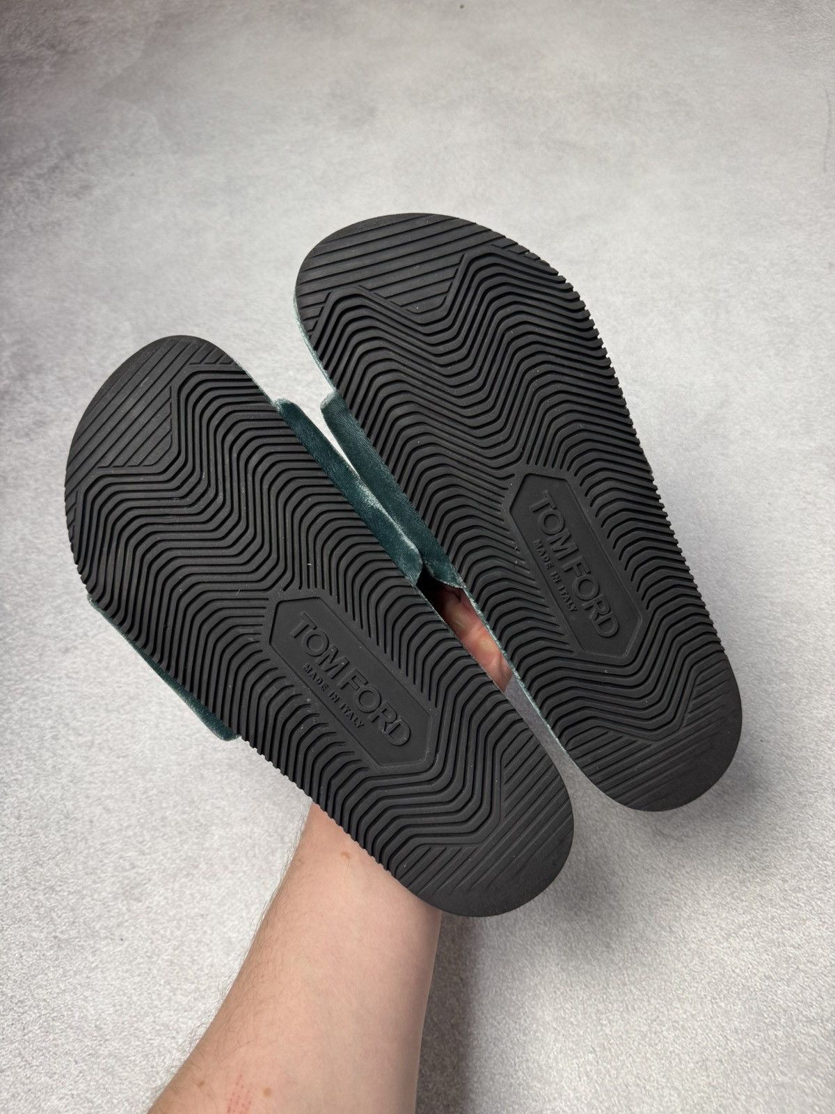 Tom Ford ✅ Tom Ford Teal Velvet TF Logo Slippers Slides US7-8 Size US 7.5 / EU 40-41 - 13 Thumbnail