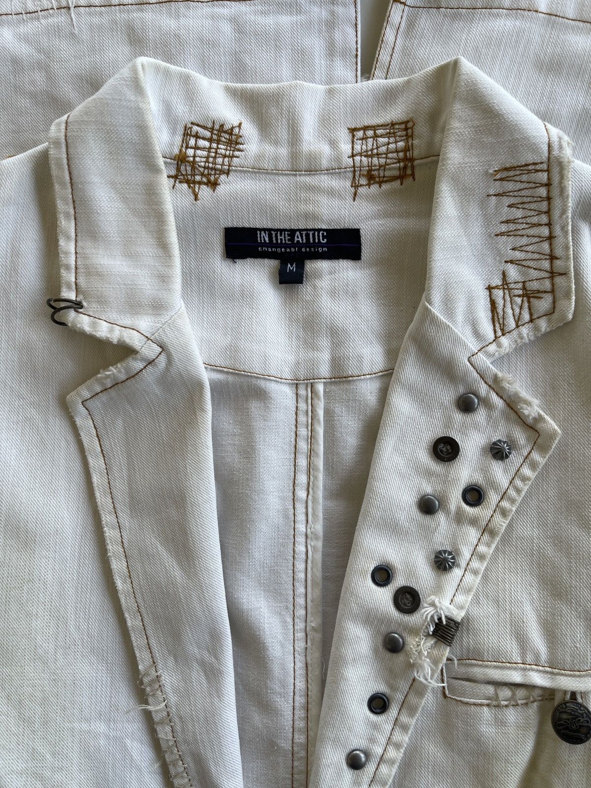 In The Attic Distressed Studs Dirty Pattern Chore Jacket Size US M / EU 48-50 / 2 - 15 Thumbnail