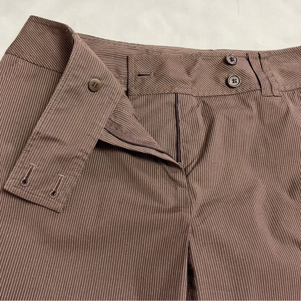 Calvin Klein Calvin Klein Straight Leg Brown Striped Cotton Pants Size 8 Size 30" / US 8 / IT 44 - 7 Thumbnail