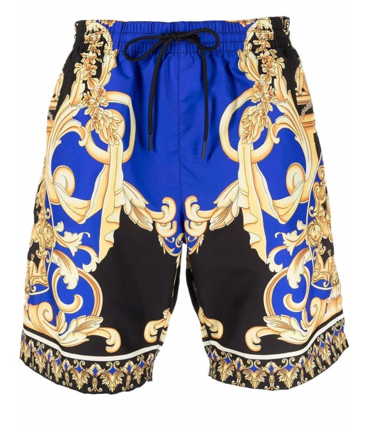 image of Versace Le Pop Classic Swim Shorts Black&blue Size 3/s, Men's