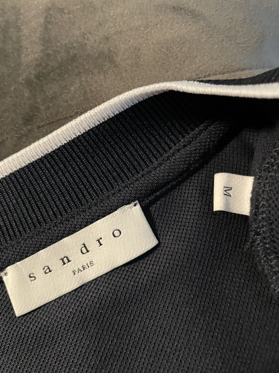 Sandro Sandro Navy Striped Polo Size US M / EU 48-50 / 2 - 3 Thumbnail