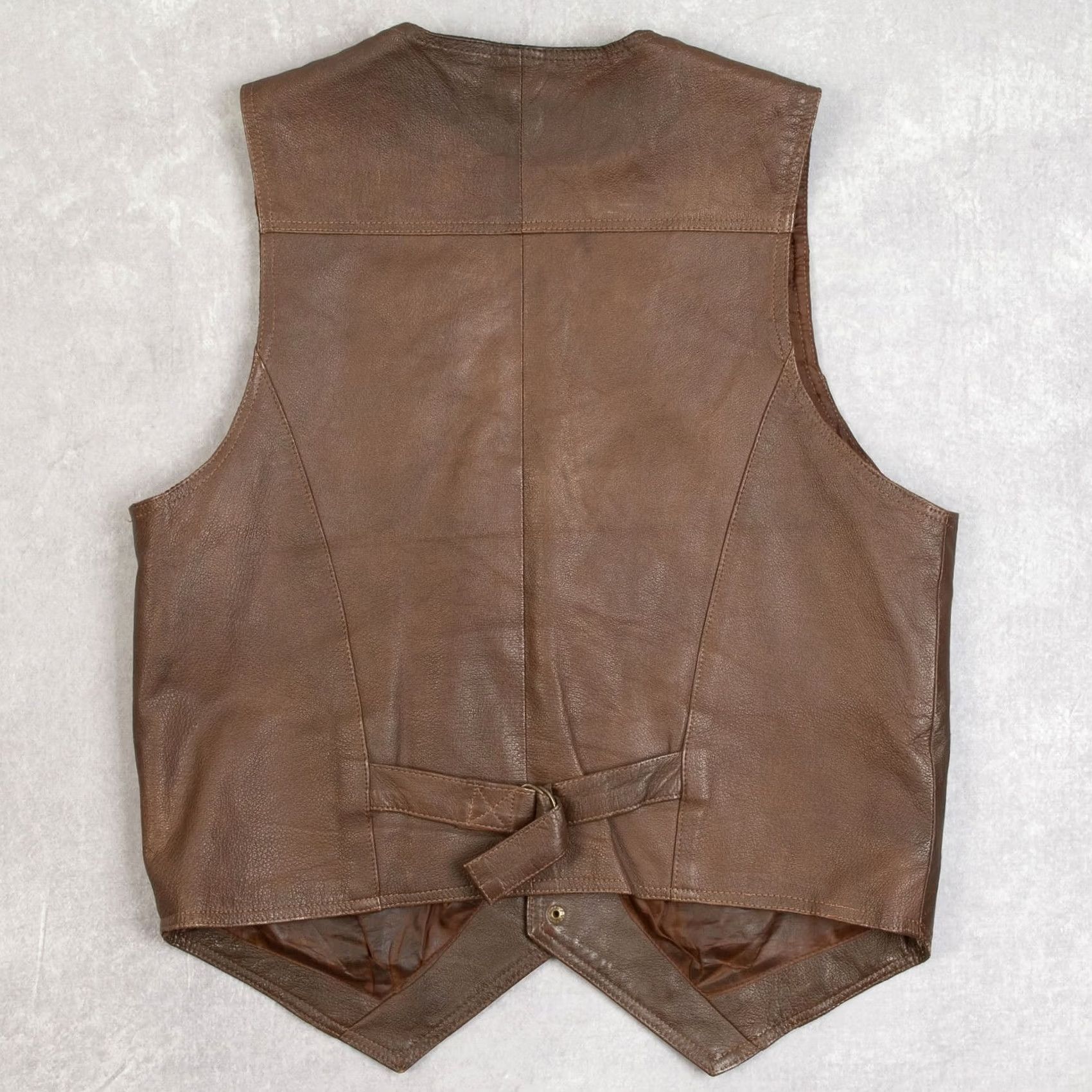 Vintage VINTAGE Leather Vest Jacket Medium Men's 1980s Brown Western Rodeo Size US S / EU 44-46 / 1 - 2 Thumbnail