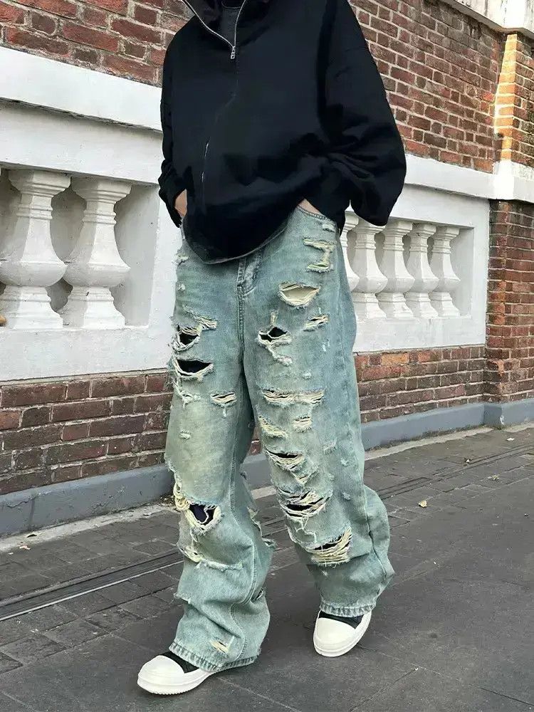 Japanese Brand Hip-hop ripped baggy jeans Size US 32 / EU 48 - 6 Thumbnail