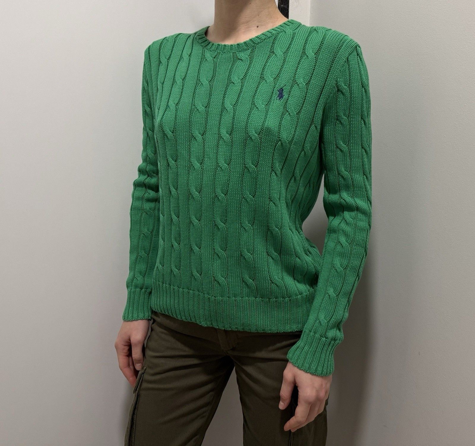 Polo Ralph Lauren Polo Ralph Lauren Cotton Green Knit Sweater Womens Size L / US 10 / IT 46 - 1 Thumbnail