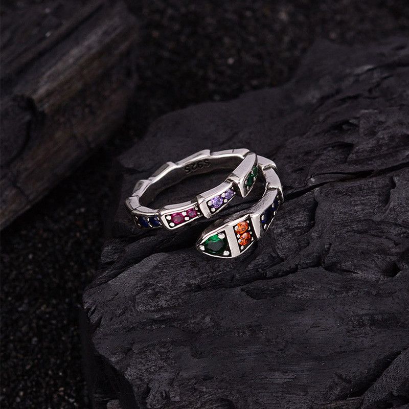 Jewelry Creative Multicolor Snake Handmade Ring Size ONE SIZE - 1 Thumbnail