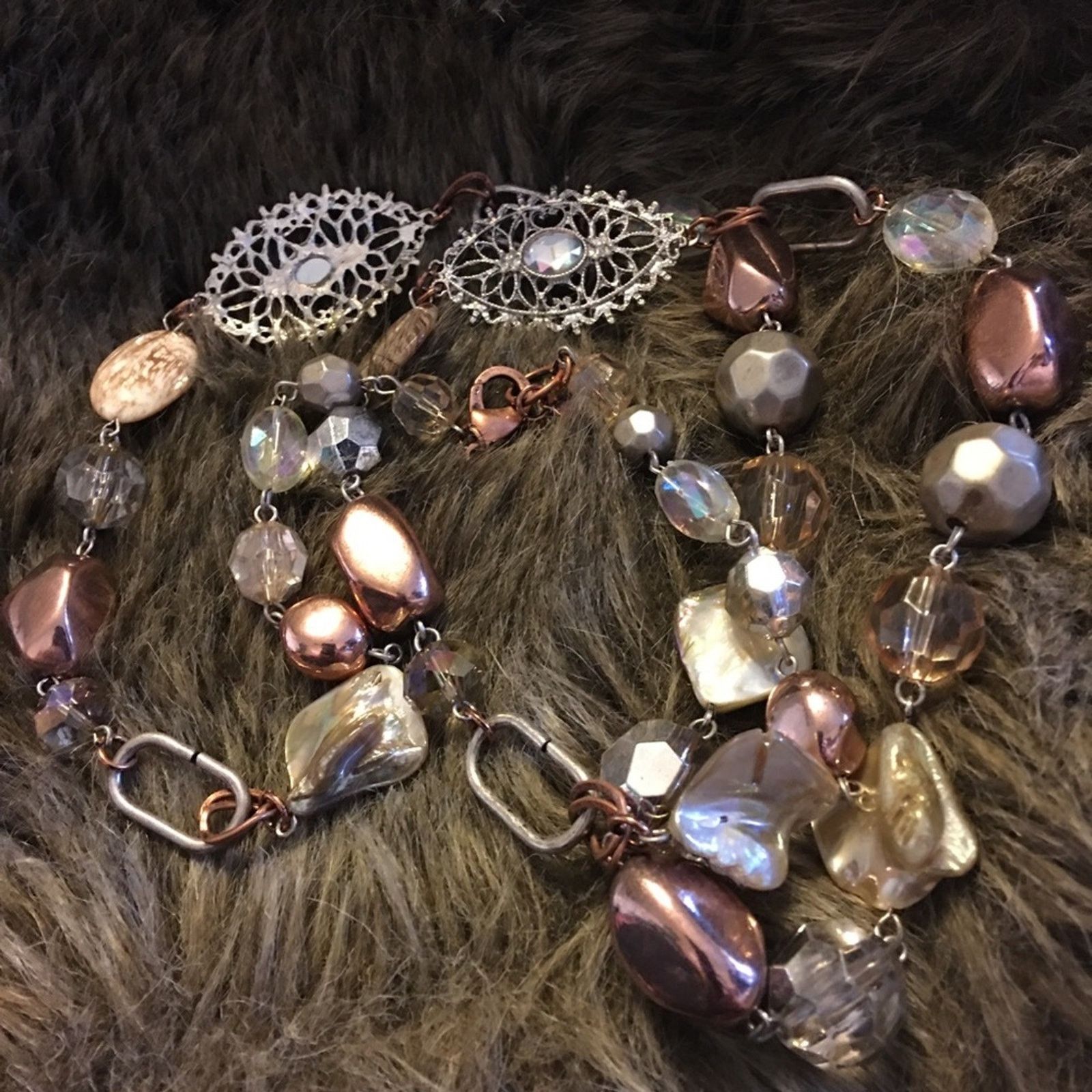 Jewelry Ruby Road copper and silver tone elegant necklace Size ONE SIZE - 7 Thumbnail